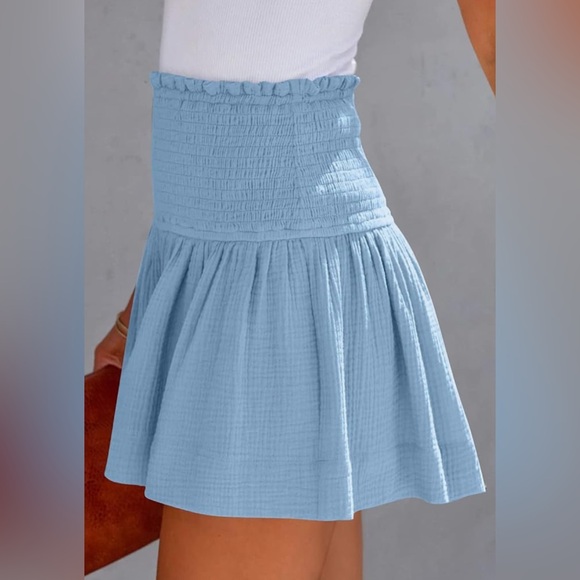 Automet | Womens Summer Casual High Waisted Light Blue Shorts | Size Small | NWT - Picture 4 of 14